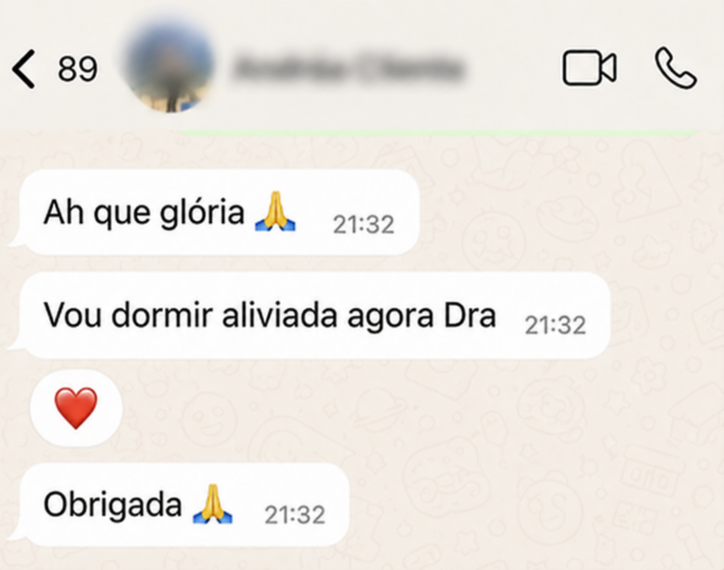 Mensagem de agradecimento de cliente via WhatsApp
